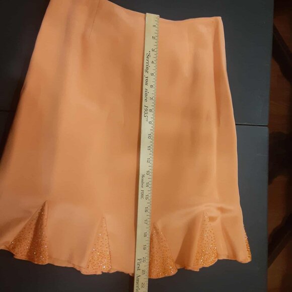 Cache Vintage Women's Skirt Suit Size 4/6 Peach 100% Silk Beaded *READ* - Picture 10 of 15